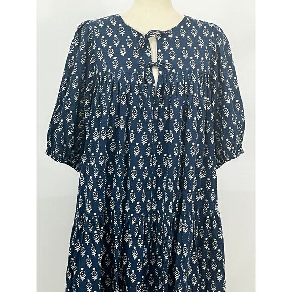 EMERSON FRY India Collection Sz M/L Marguerite Blue Isla Dress - Picture 10 of 16